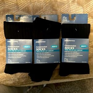 3 brand new CVS pharmacy men’s compression socks size 7-12